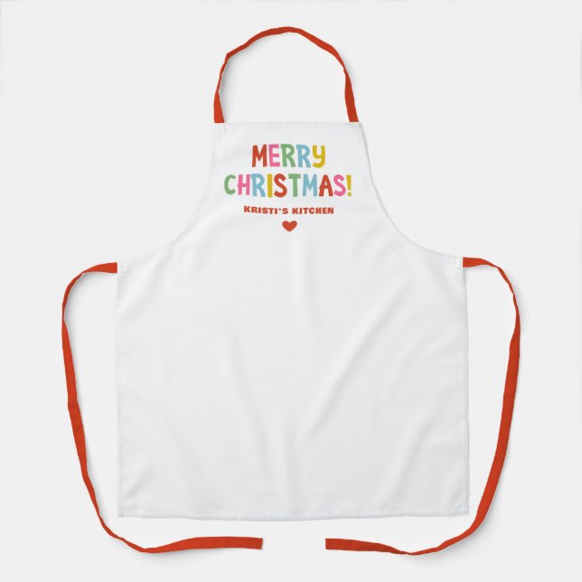 Moderne helle farbenfrohe fröhliche Weihnachten Schürze (Vorderseite)