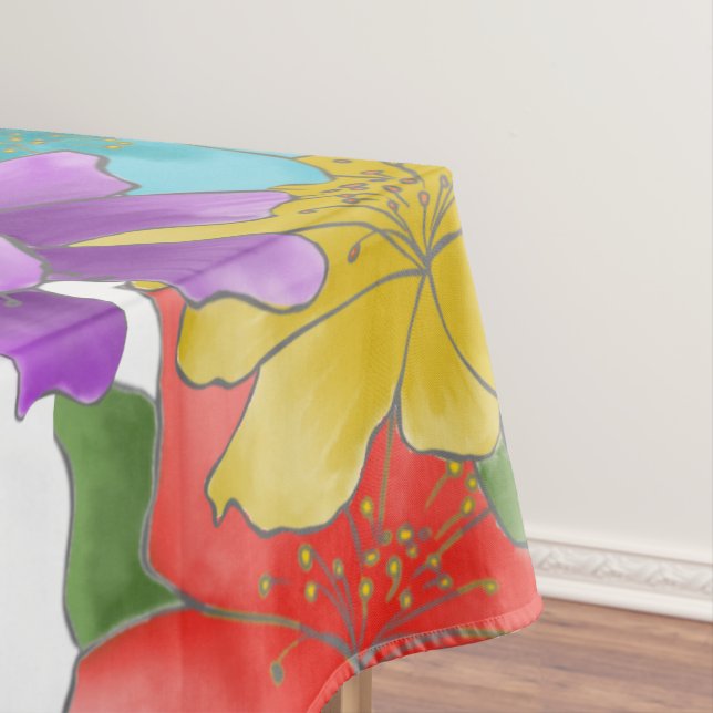 Moderne, helle Frühlingsflora Tischdecke (Beispiel)