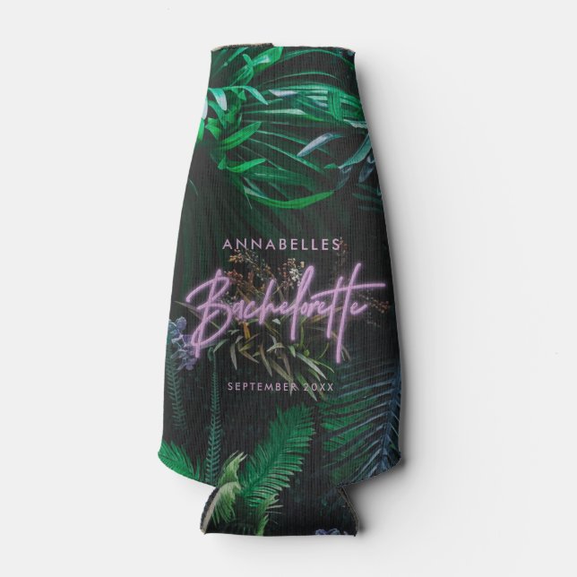 Moderne, helle lila, gürtelnere Bachelorette Flaschenkühler (Vorderseite)