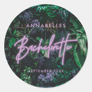 Moderne, helle lila, gürtelnere Bachelorette Runder Aufkleber