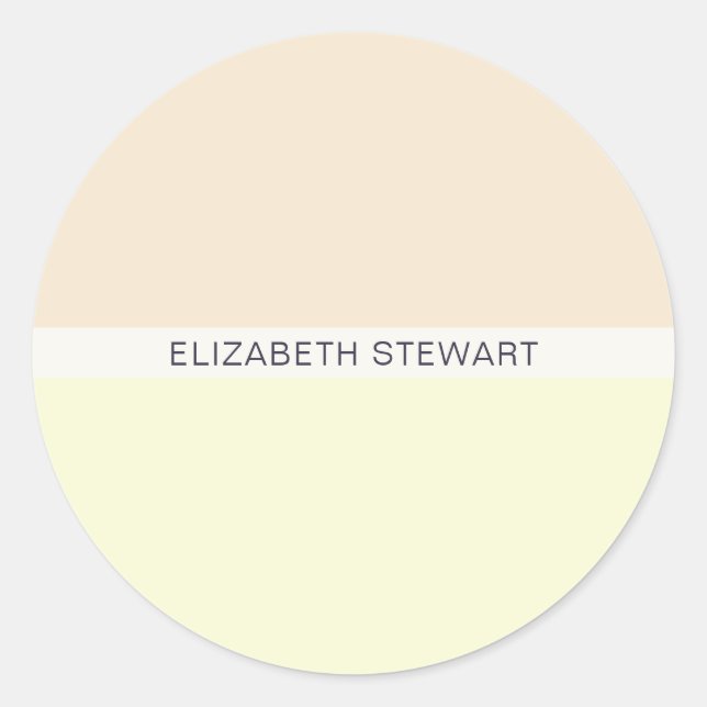 Moderne helle Pfirsich und gelbe Umschlag Aufklebe Runder Aufkleber (Vorderseite)