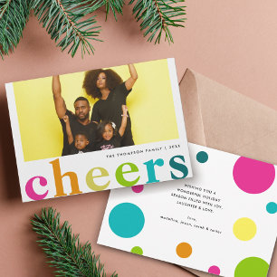 Moderne helle Polka-Farben zum Neujahrsfoto Feiertagskarte