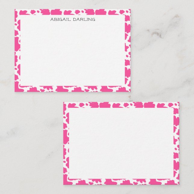 Moderne helle rosa Muster Mitteilungskarte (Vorne/Hinten)