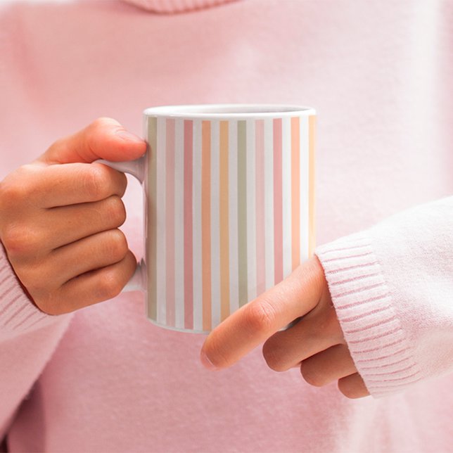 Moderne, helle Streifen Kaffeetasse (light striped coffee mug)