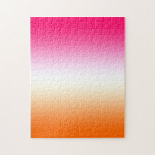 Moderne Helles Rosa Weiß und Orange Ombre Puzzle