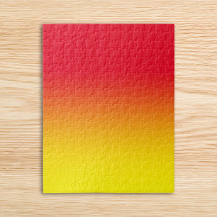 Moderne Helles Rot und Gelb Ombre Puzzle