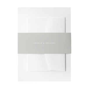 Moderne hellgraue editoriale Kapitälchen-Hochzeit Einladungsbanderole