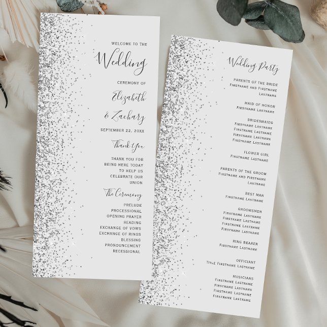 Moderne, hellgraue Silver Glitzer Edge Wedding (Von Creator hochgeladen)