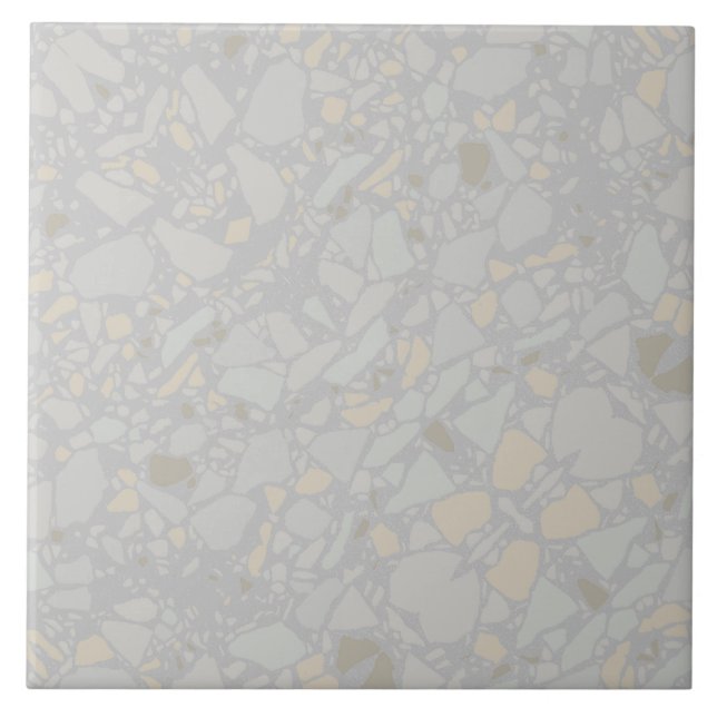 Moderne, hellgraue Terrazzo Effekt Tile Fliese (Vorderseite)
