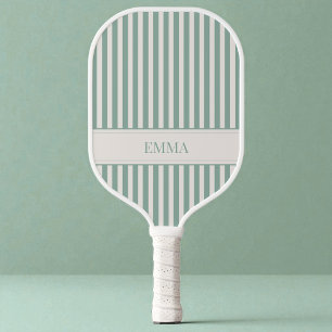 Moderne Hellgrün Gestreifte Niedliche Preppy Einfa Pickleball Schläger