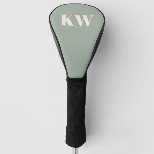 Moderne Hellgrüne Monogramm-Initialen Personalisie Golf Headcover