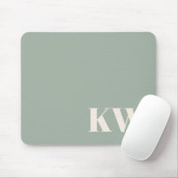 Moderne hellgrüne Monogramm-Initialen personalisie