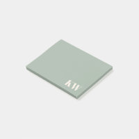 Moderne hellgrüne Monogramm-Initialen personalisie
