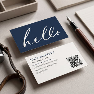 Moderne "Hello"-Schrift Visitenkarte