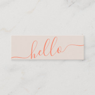 Moderne hello spring orange-tan Typografie minimal Mini Visitenkarte
