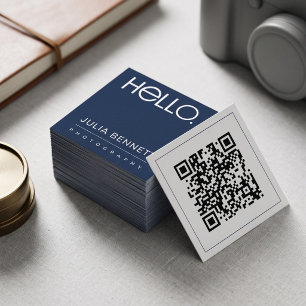 Moderne "Hello"-Typografie-Design Quadratische Visitenkarte