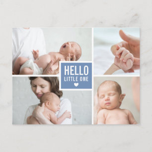 Moderne Hello- und Geburtsanzeige-Fotos Postkarte