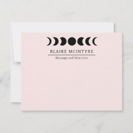 Moderne hellrosa Mondphasen Elegant Mitteilungskarte