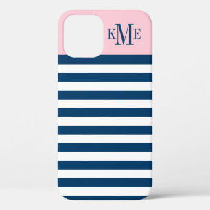 Moderne, hellrosa Navy Strips, kundenspezifisch Case-Mate iPhone Hülle