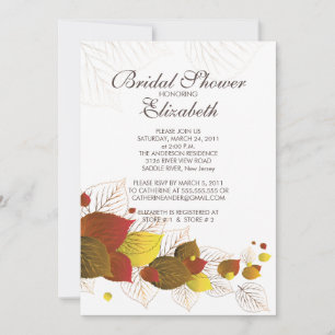 Moderne Herbst-Herbstlaub Bridal Dusche Einladung