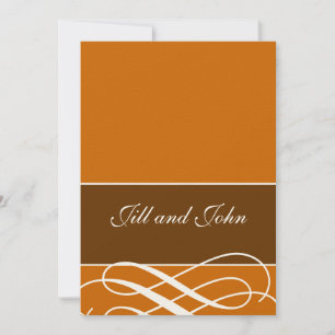 Moderne Herbst-Hochzeitseinladungen Orange Braun Einladung