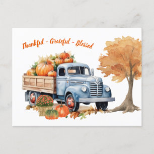 Moderne Herbst-Pumpkin-Thanksgiving Postkarte