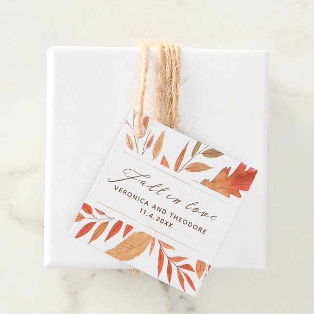 Moderne Herbstausfälle in der Liebe Geschenkanhänger (Beispiel)