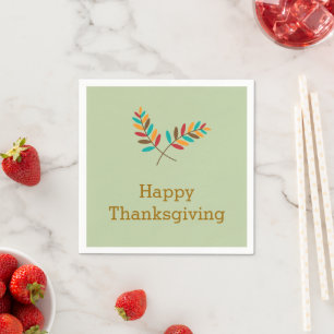 Moderne Herbstblätter Frohes Erntedankfest Serviette