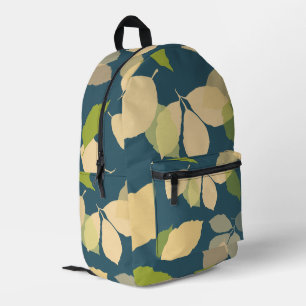 Moderne Herbstblätter mit Türkis Hintergrund Bedruckter Rucksack