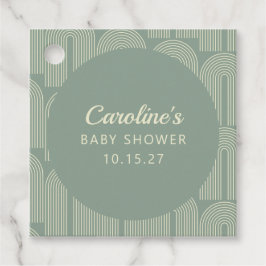 Moderne Herbstdusche mit Grünem Baby Geschenkanhänger
