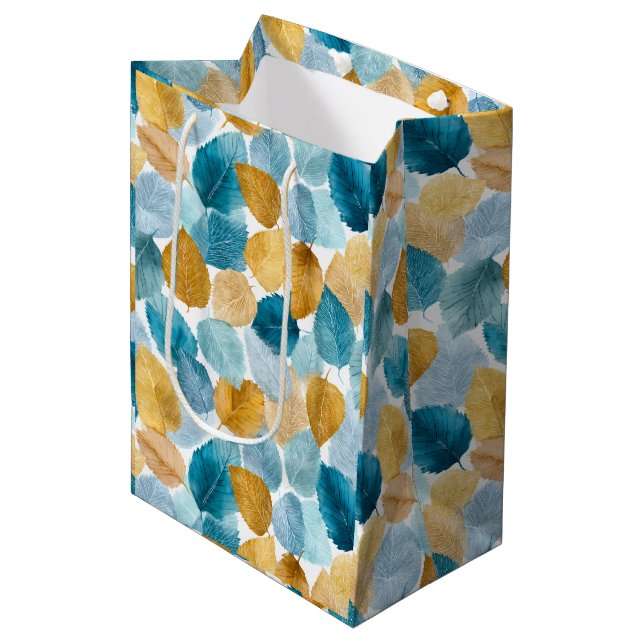 Moderne Herbsterscheinungen lassen Aquarellfarben  Mittlere Geschenktüte (Vorderseite Schrägansicht)