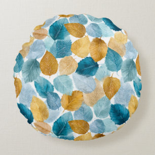 Moderne Herbsterscheinungen lassen Aquarellfarben Rundes Kissen