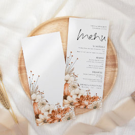 Moderne Herbstfeier Menükarte