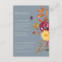 Moderne Herbstgarten-Blumen-Hochzeitsdetails