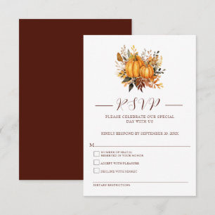 Moderne Herbstkur - Pumpkin-Antwort-Karte RSVP Karte