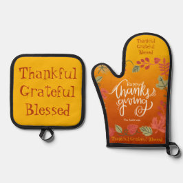 Moderne Herbstlaub Kochen Backen Erntedank Ofenhandschuh & Topflappen-Set