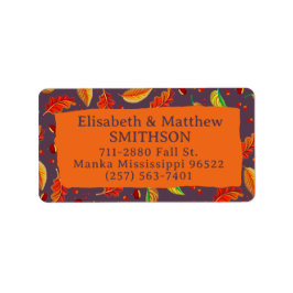 Moderne Herbstleaves Kastanien Fall Erntedank Adressaufkleber