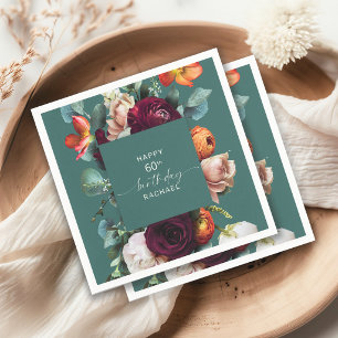 Moderne herbstliche Blumengestaltung Türkis 60. Ge Serviette