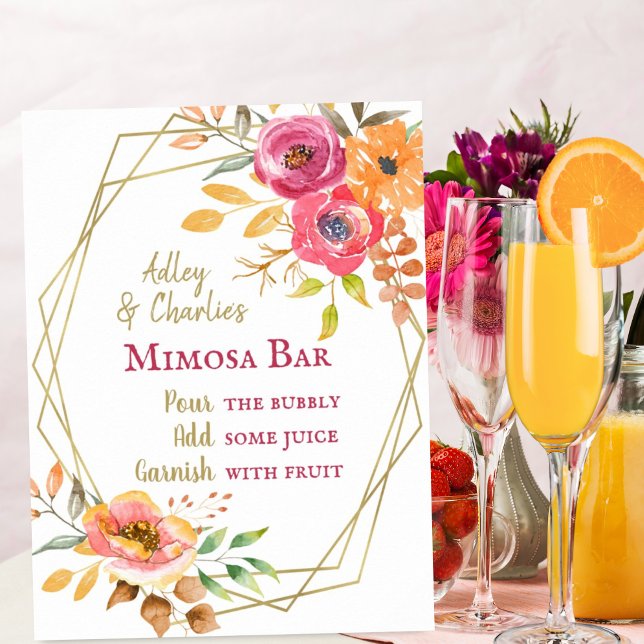 Moderne herbstliche Blumige Brunch-Hochzeitsdusche Poster (Von Creator hochgeladen)