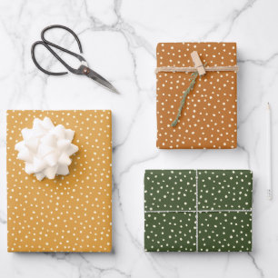 Moderne Herbstpolka Dot Herbstfarben Geschenkpapier Set