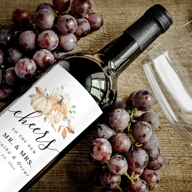 Moderne Herbstpumpen und Blume Weinetikett (Von Creator hochgeladen)