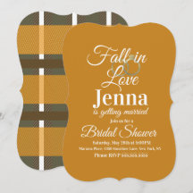 Moderne Herbststreifen Kariertes Brautparty