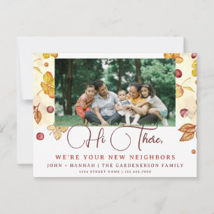 Moderne Herbstwasserfarbe Neue Nachbar Postkarte