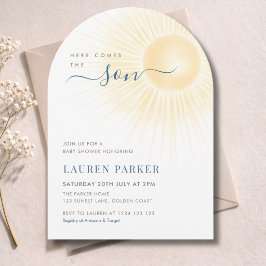 Moderne "Here Comes The Son" Babyparty für Jungen Einladung