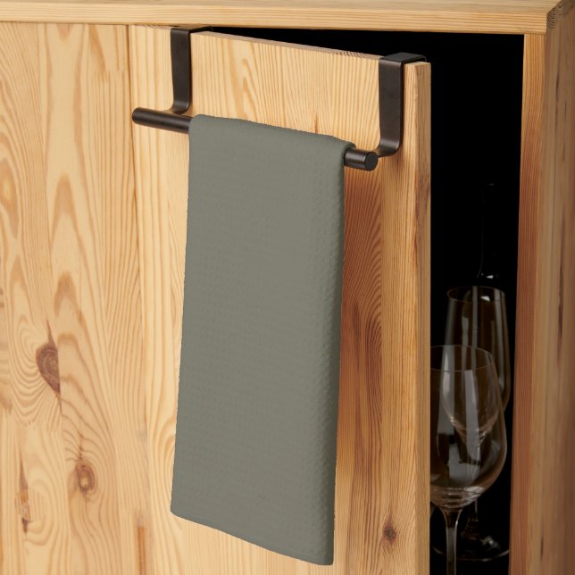 Moderne Heritage Solid Charcoal Olive Geschirrtuch (Drittel gefaltet)