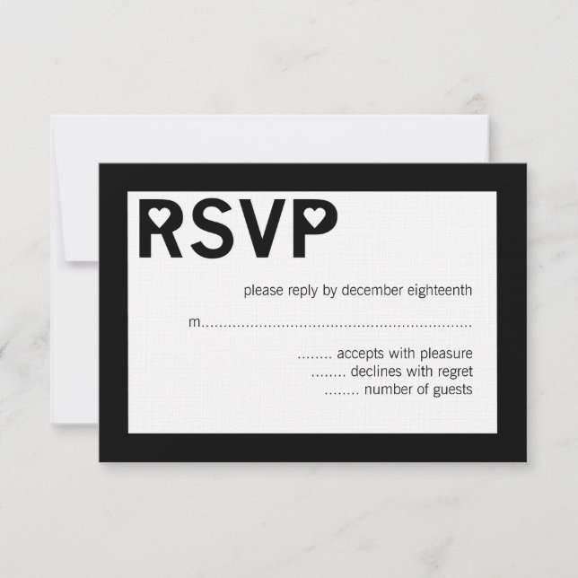 Moderne Herz-Ampere und RSVP-Karten für Hochzeiten RSVP Karte (Vorderseite)