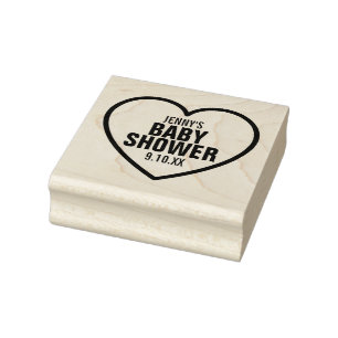 Moderne Herz Baby Dusche Sprinkle Gefallen Gummistempel