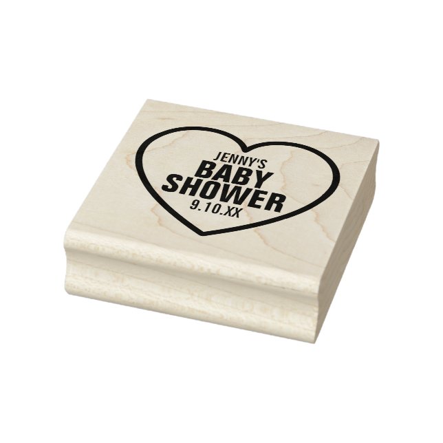 Moderne Herz Baby Dusche Sprinkle Gefallen Gummistempel (Stempel)