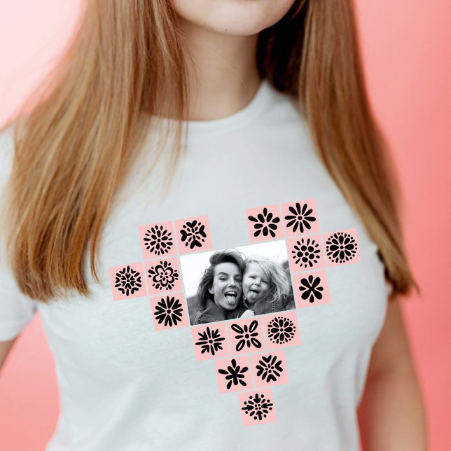 Moderne Herz-Blume Memable Foto T - Shirt (Von Creator hochgeladen)
