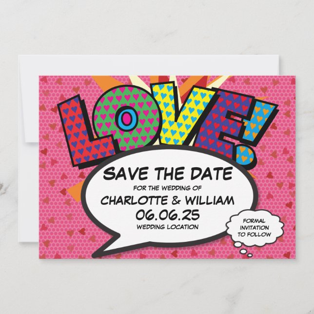 Moderne Herz-Confetti-Liebe Hochzeit retten das Da Save The Date (Vorderseite)